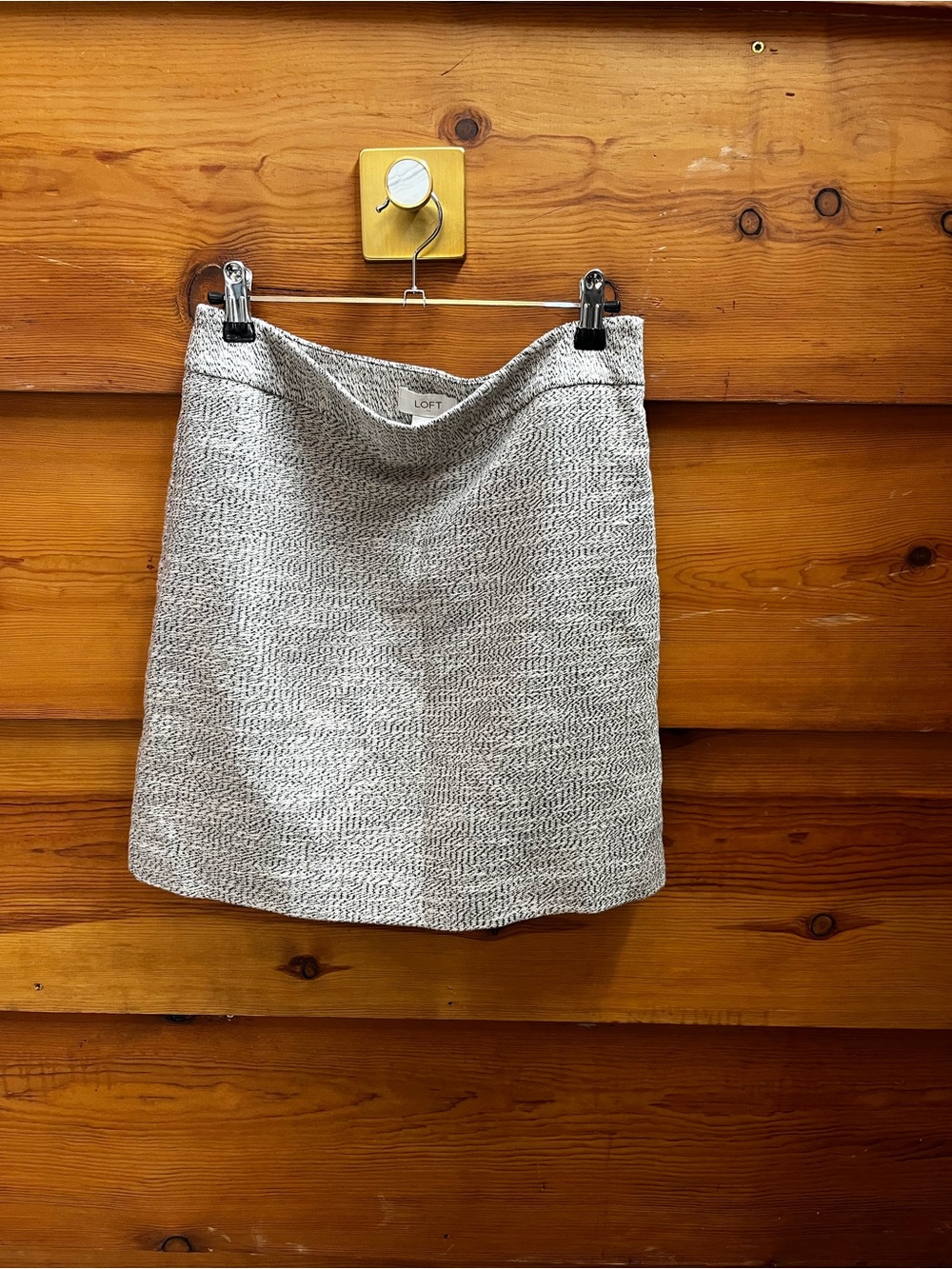 LOFT Cream Textured Mini Skirt